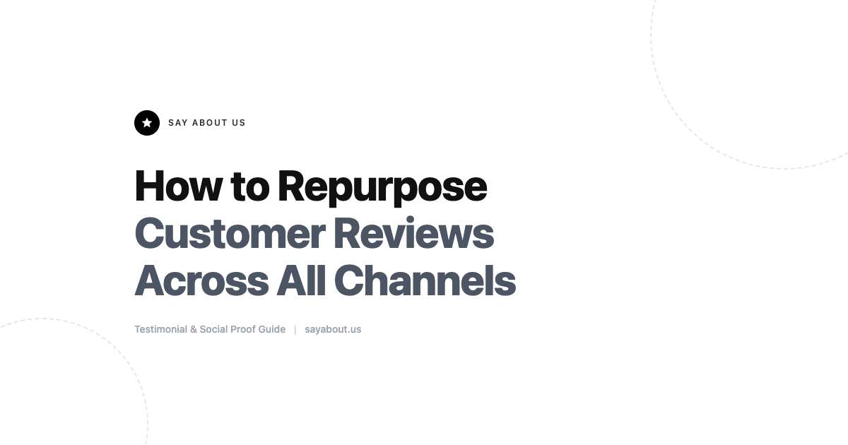 How to Repurpose Customer Reviews Across All Channels