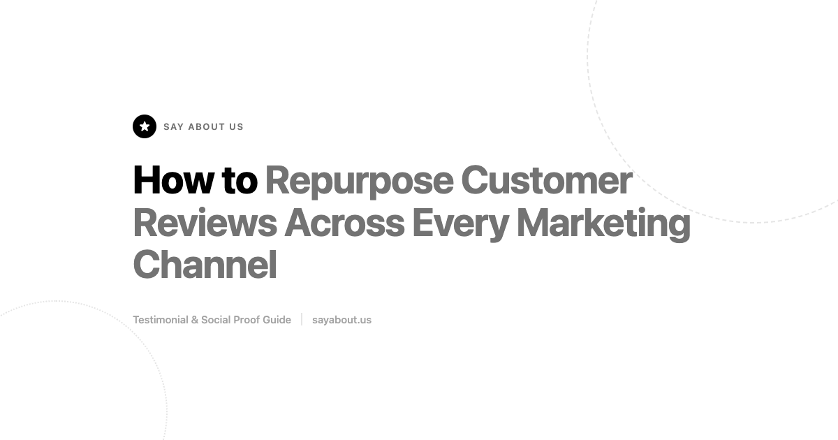 How to Repurpose Customer Reviews Across Every Marketing Channel