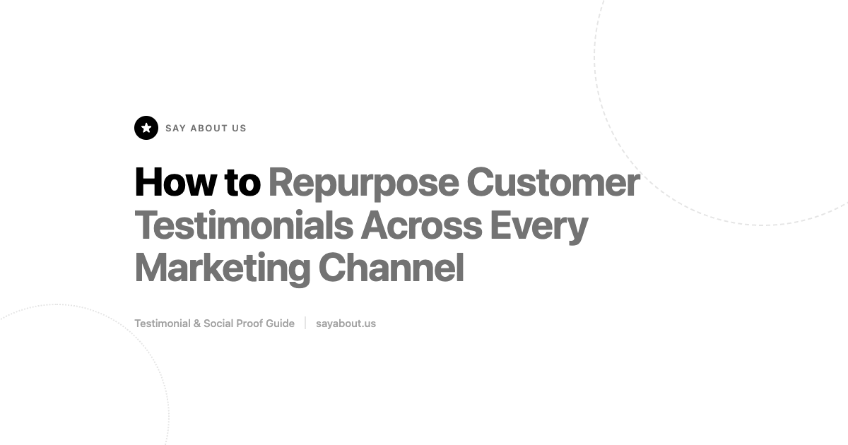 How to Repurpose Customer Testimonials Across Every Marketing Channel