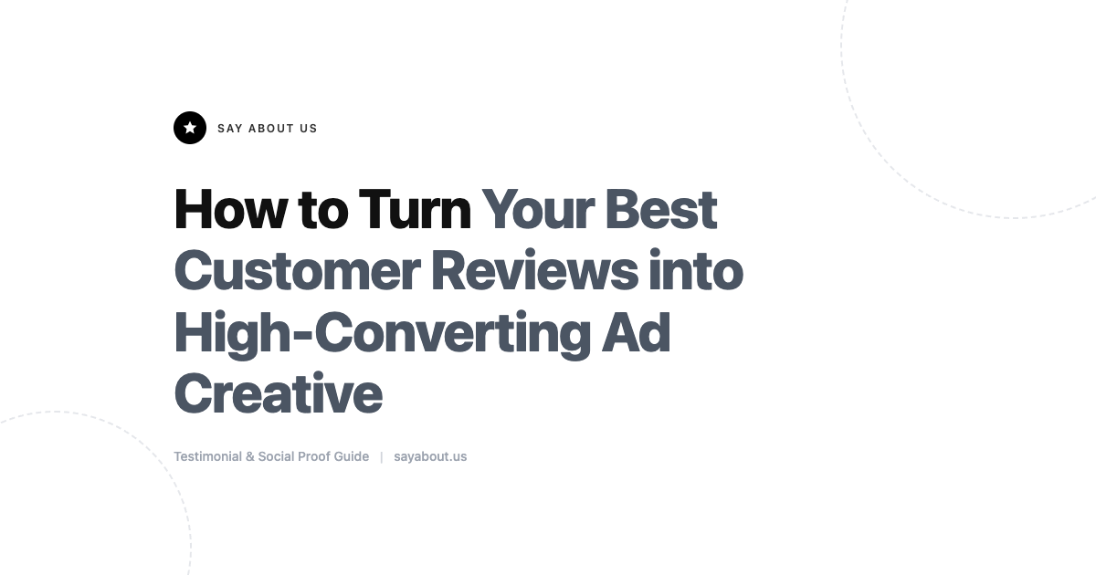 Turn Your Best Customer Reviews into High-Converting Ads