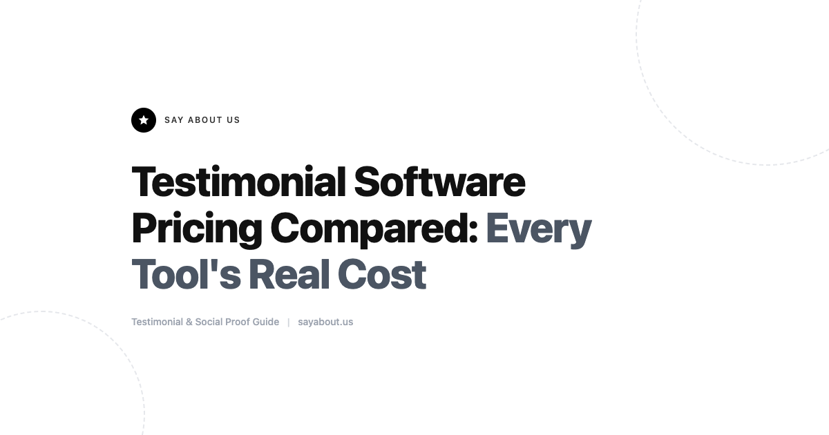 Testimonial Software Pricing Compared: Every Tool's Real Cost
