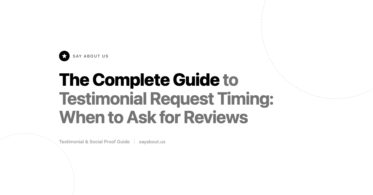 The Complete Guide to Testimonial Request Timing: When to Ask for Reviews