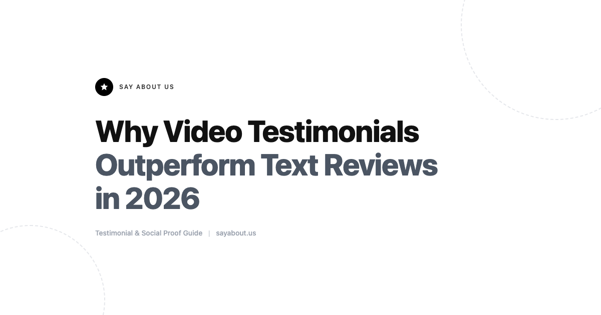 Why Video Testimonials Outperform Text Reviews in 2026